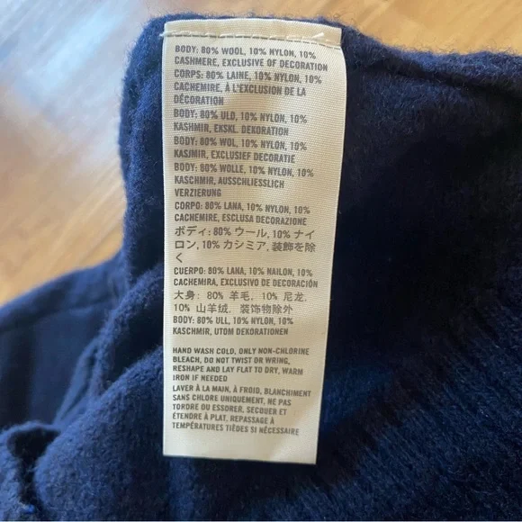 A&F Women’s M Navy Blue Grandpa Cardigan Knit Sweater Wool Cashmere Warm Winter - Picture 8 of 16